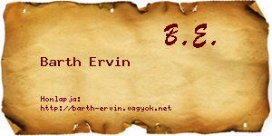 Barth Ervin névjegykártya